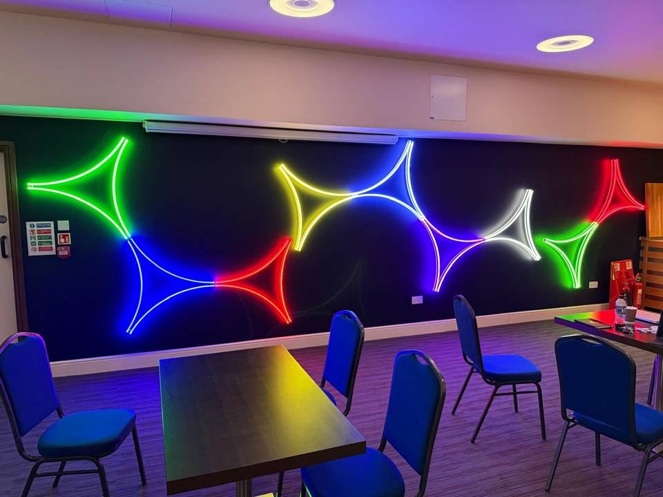 Towngate Theatre: Feature light wall in the function room